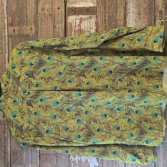 The Limited Peacock Feather Print Blouse, Plus Size 0X, Vintage - Picture 3 of 5